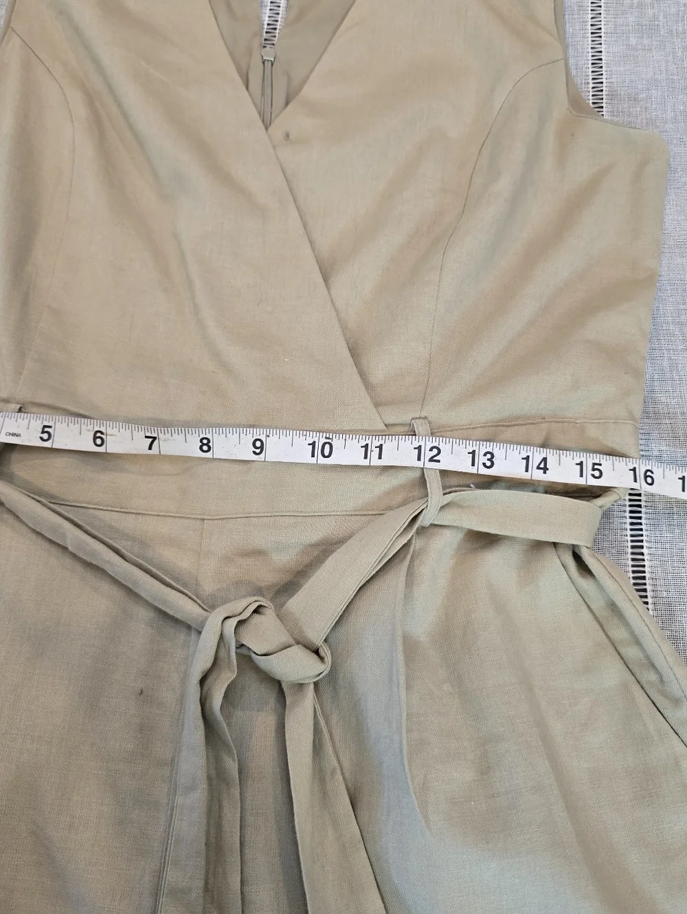 BANANA REPUBLIC Romper One Piece Shorts Womens 8 Beige Linen Blend - Picture 10 of 14
